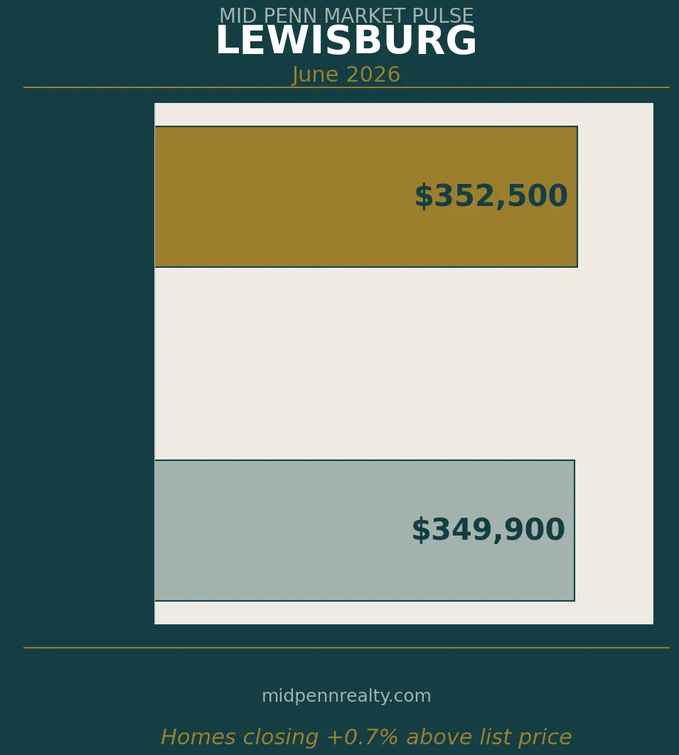 Lewisburg pa housing market — list price vs sale price